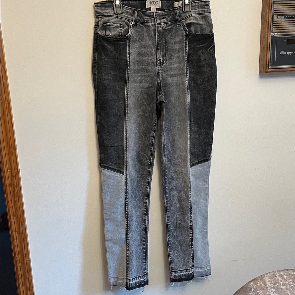 LOGO Patchwork black jeans